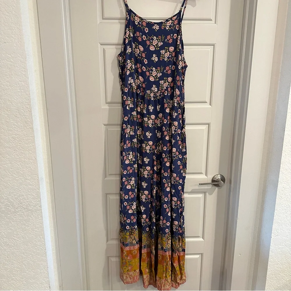 Natural Life Zoe Wide Leg Floral Boho Jumpsuit Size Large - Picture 6 of 10